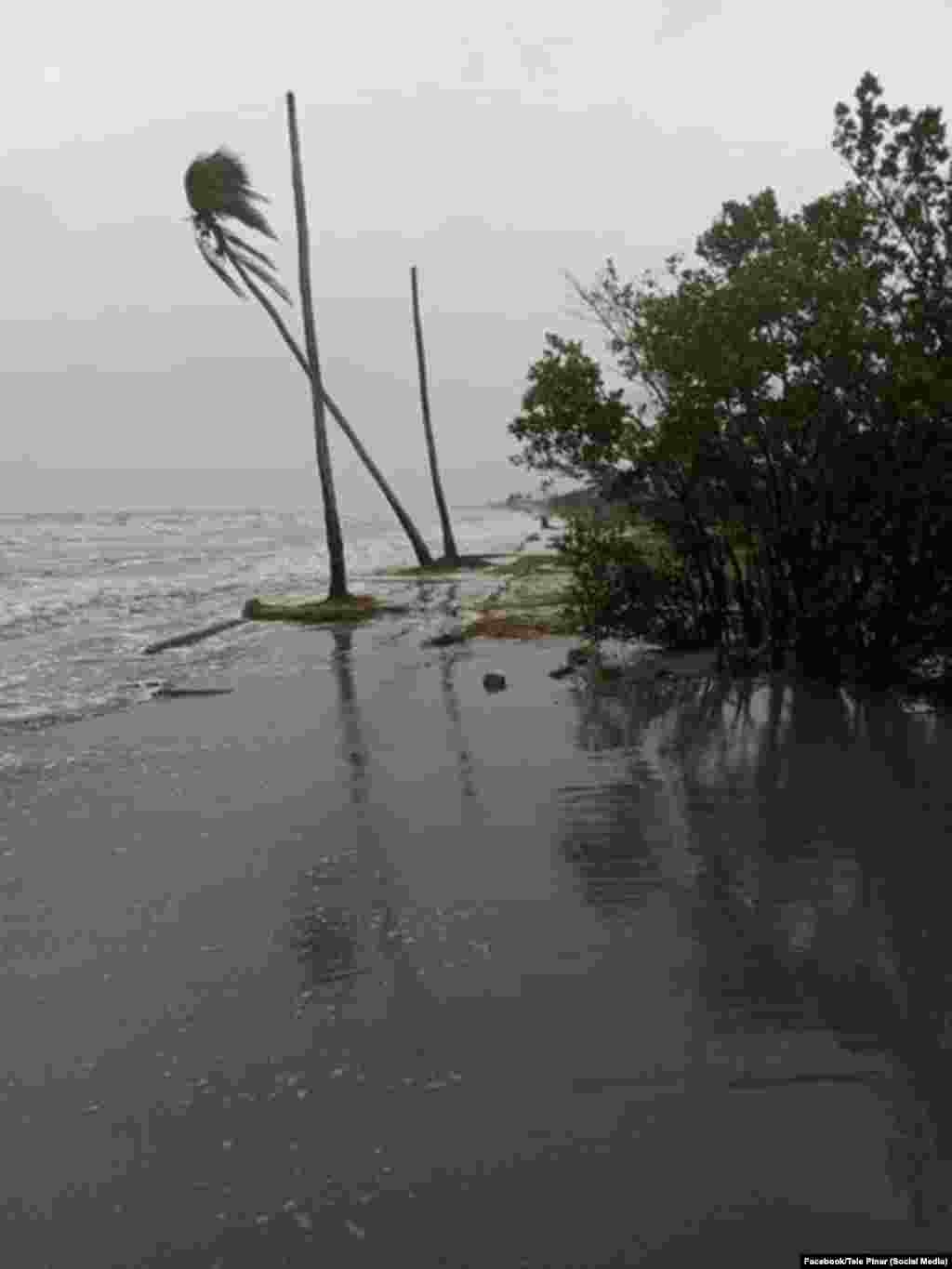 Bate fuerte el viento en playa Boca de Galafre, en San Juan y Martínez, Pinar del Río. (Foto: Facebook/Tele Pinar)