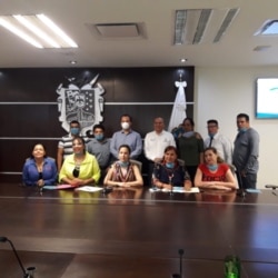 Profesionales cubanos de la salud en el Cabildo Municipal de Reynosa. (Foto: Renato Zamudio)