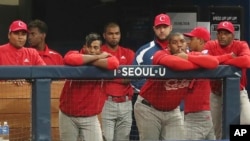 Jugadores cubanos en un torneo internacional en Seúl. AP Photo/Ahn Young-joon