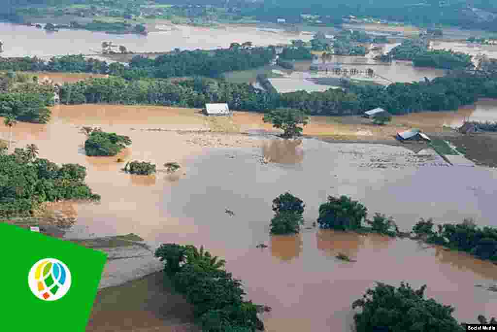 Vista aérea de ares afectadas por las lluvias de Eta en Pinar del Río Tomado de Facebook Tele Pinar