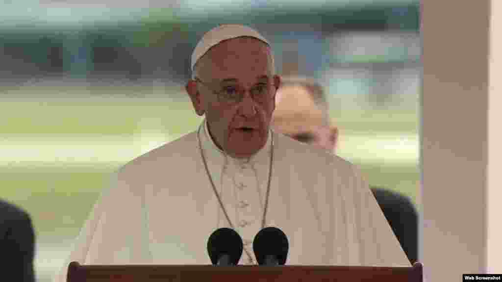 El papa Francisco durante su alocución en Cuba.