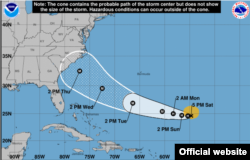 Trayectoria pronosticada para huracán Florence