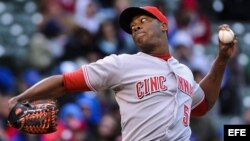 El lanzador zurdo de los Rojos, Aroldis Chapman.