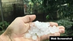 Tormenta produjo intensa lluvia de granizos