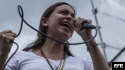 La exdiputada y dirigente opositora Maria Corina Machado .