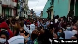 Protestas en Santa Clara el 11 de julio de 2021. (Captura de video/elToque/YouTube)