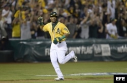 Yoenis Céspedes, de los Atléticos de Oakland.