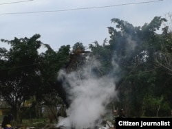 Incendio en Boyeros, La Habana. Foto: Steve M. Pardo.