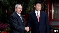 Raúl Castro (izq) y el presidente chino Xi Jinping.