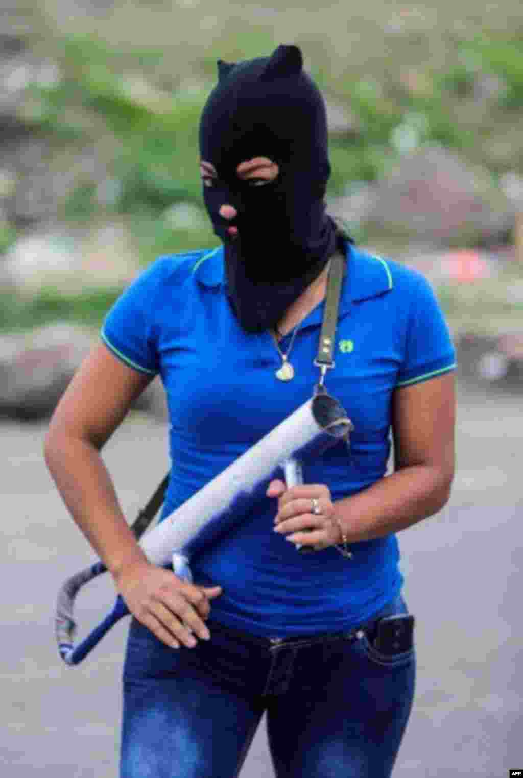 Manifestantes contra Daniel Ortega en Managua, Nicaragua.