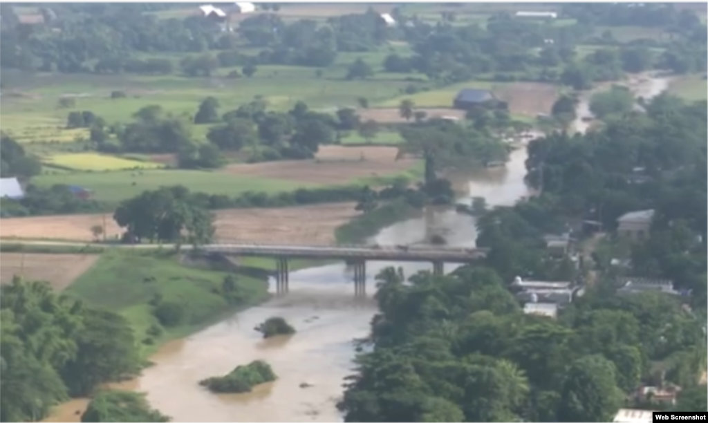 Imágenes de inundaciones en el río Cuyaguateje en&nbsp; Pinar del Río&nbsp; tras intensas lluvias / Captura de Pantalla de video TelePinar.