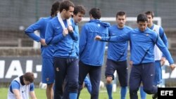 Futbolistas mejicanos durante un entrenamiento 