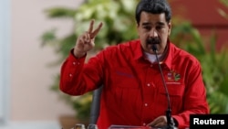 El gobernante venezolano, Nicolás Maduro, en el Foro de Sao Paulo, en Caracas. 