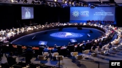 Vista general de la primera sesión de la II Cumbre de la Comunidad de Estados Latinoamericanos y Caribeños (Celac).