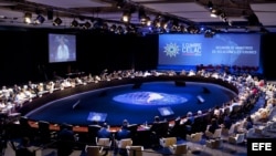 Vista general de la primera sesión de la II Cumbre de la Comunidad de Estados Latinoamericanos y Caribeños (Celac).